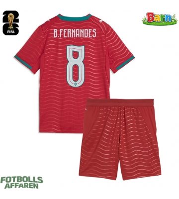 Portugal Bruno Fernandes #8 Hemmaställ Barn VM 2026 Kortärmad (+ Korta byxor)